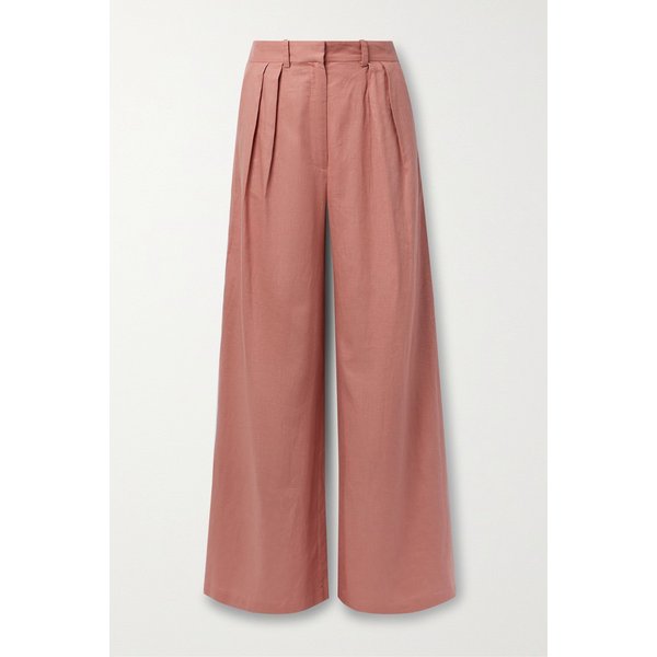 미겔리나 리버 플리츠 리넨 코튼 혼방 와이드 팬츠 앤티크 로즈 1647597302362570