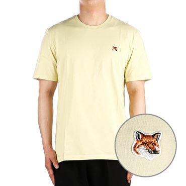 메종키츠네 남성 폭스헤드 반팔 티셔츠 (LM00104KJ0008 CHALK YELLOW) 24SS