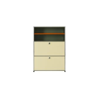 USM [USM 공식수입원 재고보유] USM Haller Storage 1x3 (Cream/Olive Green/Orange)