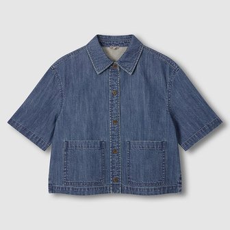 JAJU 여 라이트데님 반팔 셔켓 J116203532051