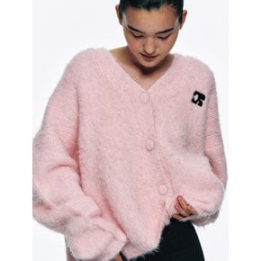 [단독] CENTAUR BULKY BRUSHED WOOL CARDIGAN_PINK