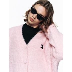 [단독] CENTAUR BULKY BRUSHED WOOL CARDIGAN_PINK