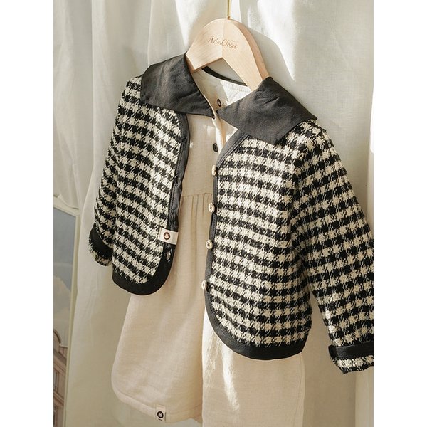 쪼꼬미의 첫 트위드 - 유아 울 가디건