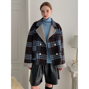 Tartan Handmade Double Half Coat/Wool 100% VCOAT_015