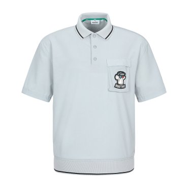 MARTINE GOLF [정상가 298000원]남성 콜라보 우븐티셔츠 그레이 (QM0EKS22134)