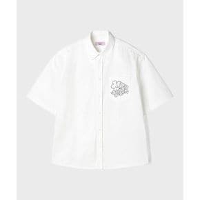 (M) 쇼트 슬리브 오버 셔츠 화이트 SHORT SLEEVE OVERSHIRT OFF white FESTIVAL