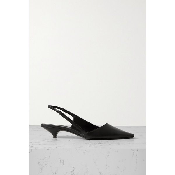 루루 드 시종 넷 서스테인 앱사이드 가죽 슬링백 펌프스 블랙 1647597325742433