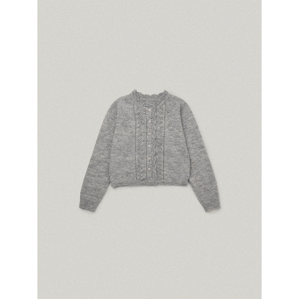 PETAL MOHAIR KNIT CARDIGAN [MELANGE GRAY]