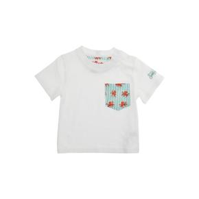 KIDS 화이트 코튼 스트라이프 티셔츠 KEA0001TEX000102083L