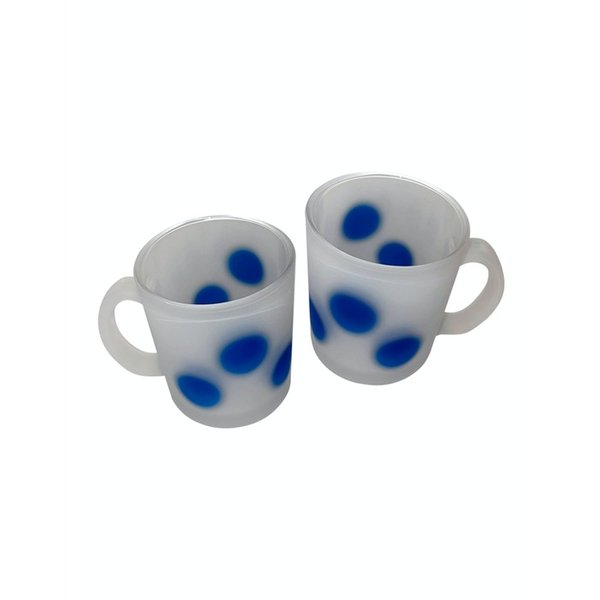 Big blur dot glass mug (blue/matte)