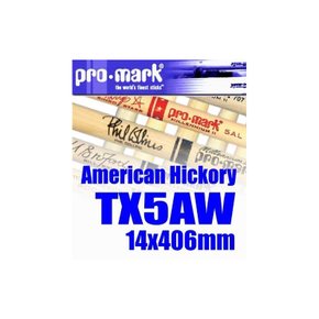 Pro-mark 프로마크 TX5AW American Hickory Stick 한 세트 쌍 스틱 Wood Tip