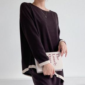 빅사이즈 408 오버핏배색언발티셔츠 DNBE814_P371296979