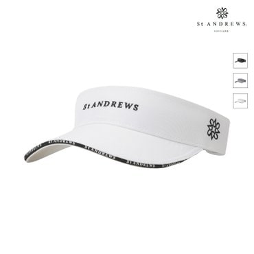 세인트앤드류스 [50%가격인하] 화이트 공용 심볼 로고 자수 썬바이저 831D2CPA03_WH