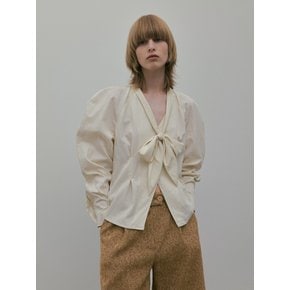 TIE RAGLAN BLOUSE_CREAM IVORY