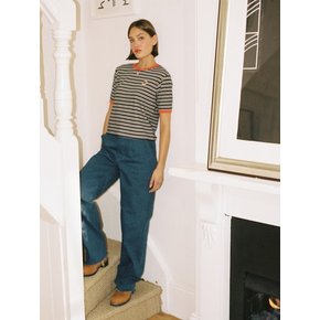 PEACHY STRIPE T SHIRT_ORANGE NAVY