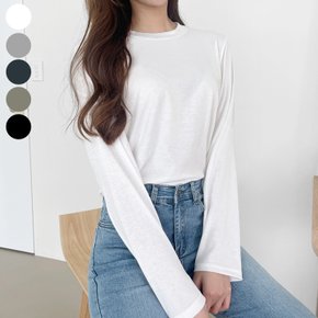 제이지컴퍼니 여성용 편안한 베이직 라운드넥 긴팔 티셔츠 데일리룩으로 딱이야!