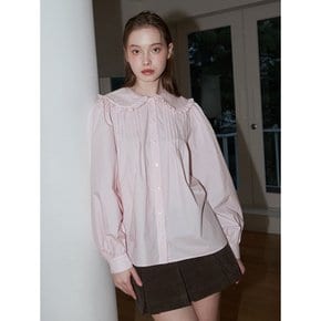 ROUND COLLAR PINTUCK BLOUSE_PINK