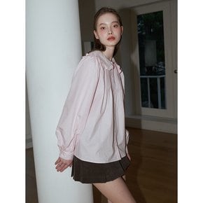 ROUND COLLAR PINTUCK BLOUSE_PINK