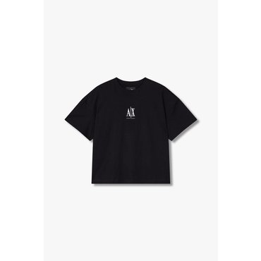 ARMANI EXCHANGE 여성 드롭 숄더 루즈 핏 티셔츠(A425130532) 블랙