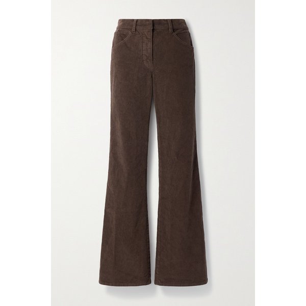 Celia Cotton-blend Velvet Flared Pants 초콜릿