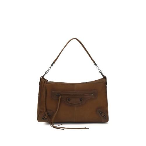 발렌시아가 레더 숄더백 8661052ACRP BROWN