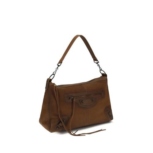 발렌시아가 레더 숄더백 8661052ACRP BROWN