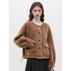 WD_Grainy imitation fur short jacket