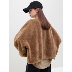 WD_Grainy imitation fur short jacket