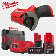 [MILWAUKEE] 밀워키 12V / 6.0AH & 3.0AH 컷 오프 툴_3인치 M12 FCOT-632X (019601139)