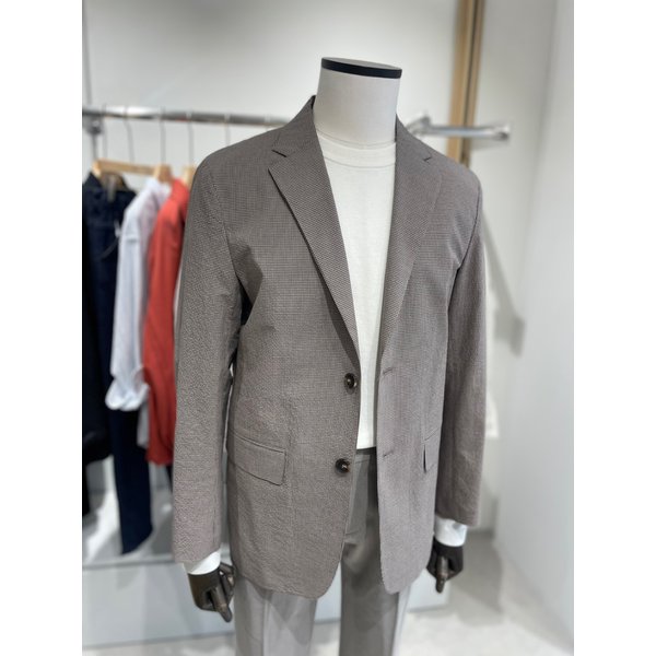 [여주점] 25 S/S 이태리 수입원단 베이지 마이크로 패턴 면 자켓  (PK4073)