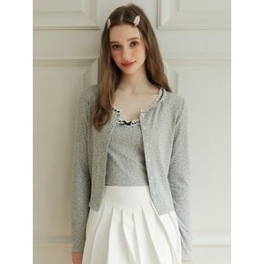 Cest_Lace line gray cardigan