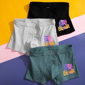 학생 사각 드로즈 순면 팬티 캐주얼 언더 웨어 속옷 남자홈웨어