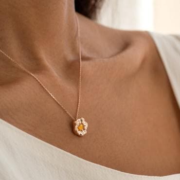 서림아트 [Abstract] Organic Flower Opal Pendant Necklace