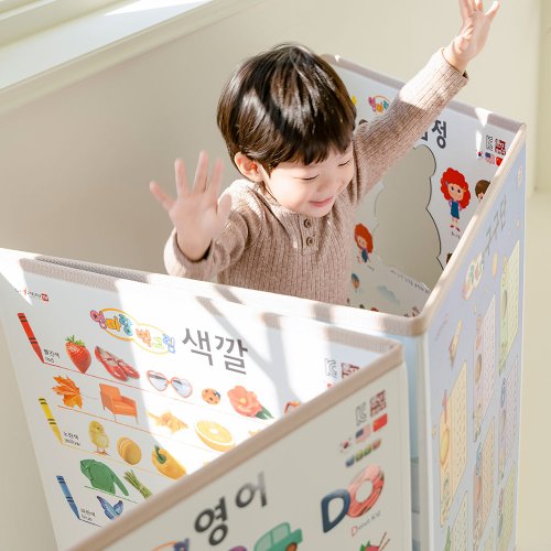 [엄마랑병풍 초핫딜]엄마랑벽그림병풍양면8단(16면)+사은품_곰돌이거울/세이펜호환