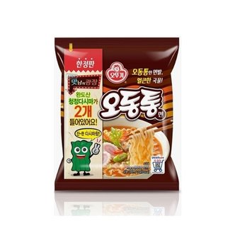  오뚜기 오동통면 10봉 맛남의광장 다시마2개 봉지면