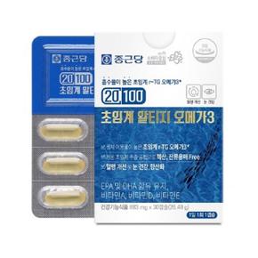 종근당 20100 초임계 알티지 오메가3 883mg x 30캡슐 EPA DHA 비타민 A D E