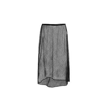 샵아모멘토 아모멘토 25SS Sheer Lace Long Skirt (2 Colors)