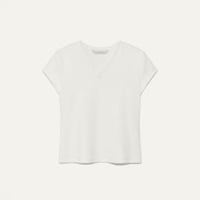 V-Neck Jersey Top Pure White