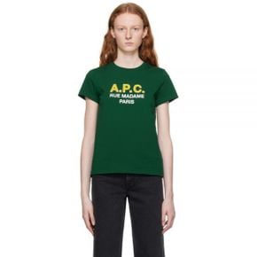 [당일] [국내당일] 23FW APC 아페쎄 MADAME 여성 반팔 티셔츠 그린 COEZC F26149 KAF
