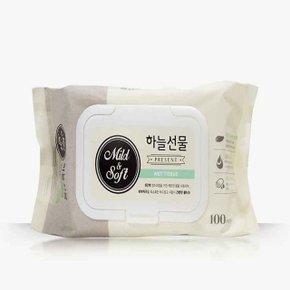 피톤치드 하늘선물 일회용 물티슈 100매캡 12개 (W878BA9)