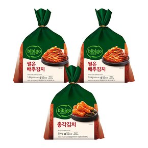 [CJ] 비비고 썰은배추김치 1.8KG 2개 + 총각김치 900G