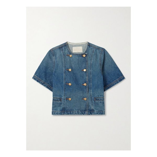 서지 더블 브레스트 데님 재킷 미드 데님 46376663162870536