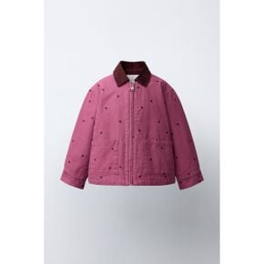 ZARA 자라 키즈 엠브로이더드 자수 하트 캔버스 자켓 재킷 핑크 5854569926 5854569 1371898