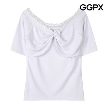 GGPX 꼬임 빅 리본 레이스 티셔츠 (GP7TS038F)
