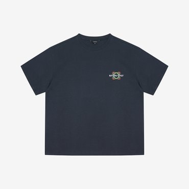 파렌하이트 [FAHREN] 25S/S 다크네이비 라인 아트웍 티셔츠 (FKIBD3317-NAD)