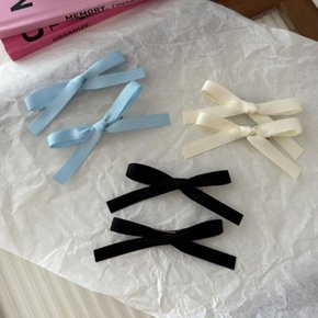 [옷자락] 여성 사계절용 미니 리본 헤어핀
