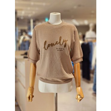 파프리카 라운드넥 반소매 니트NJ3KT810