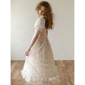 Cest_Mesh halter neck floral dress