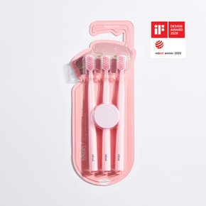 [무케] 유키위_마그네틱 항균 칫솔 3pcs (베이비핑크 / 패드포함) 자석칫솔 초 미세모