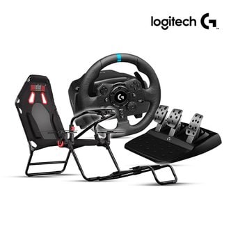 Logitech 로지텍코리아 G923 트루포스 레이싱휠, NLR 레이싱스텐드 패키지(PS5/PS4/PC)SSG